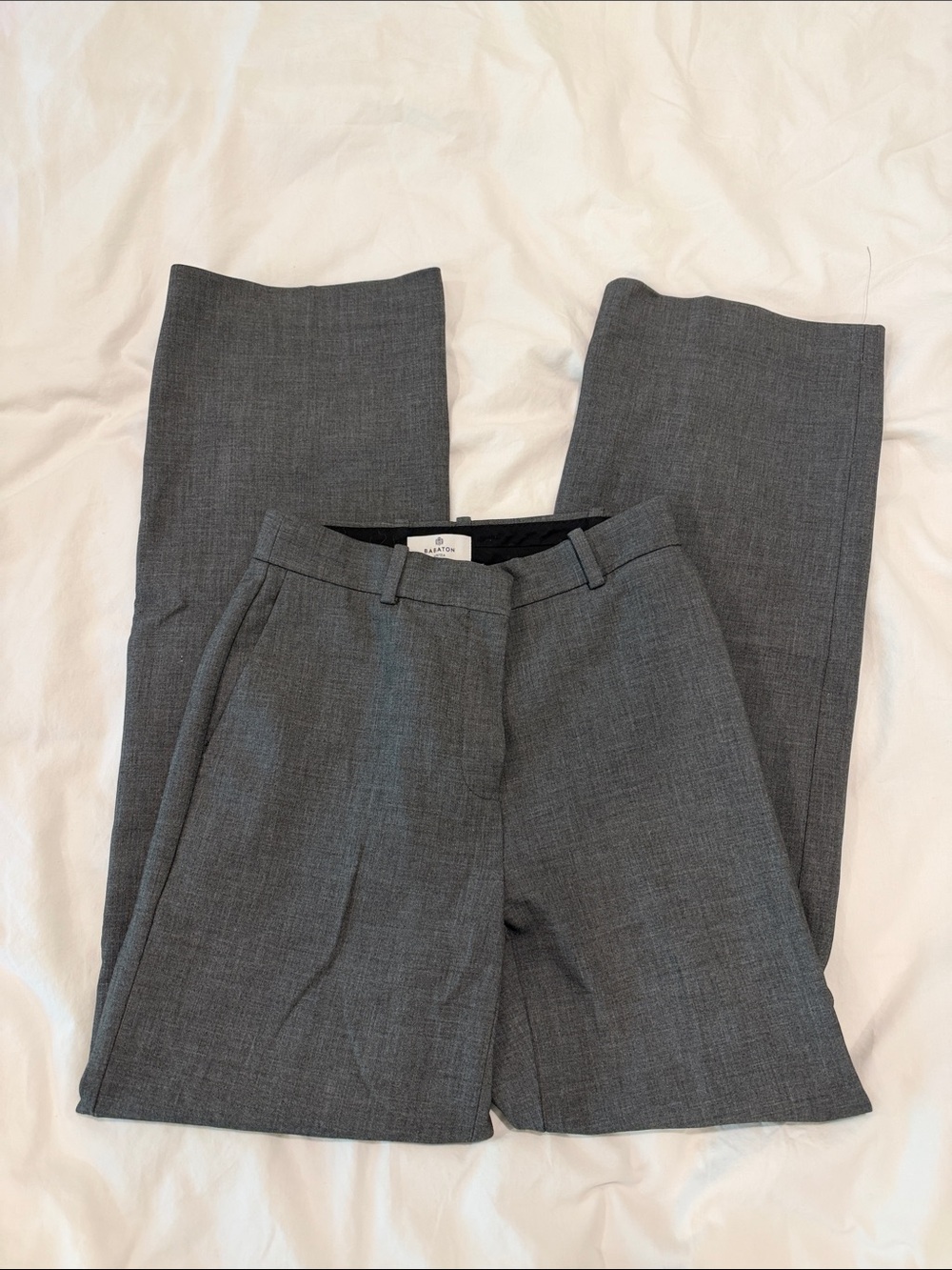 Babaton Dark Gray Straight-Leg Trousers